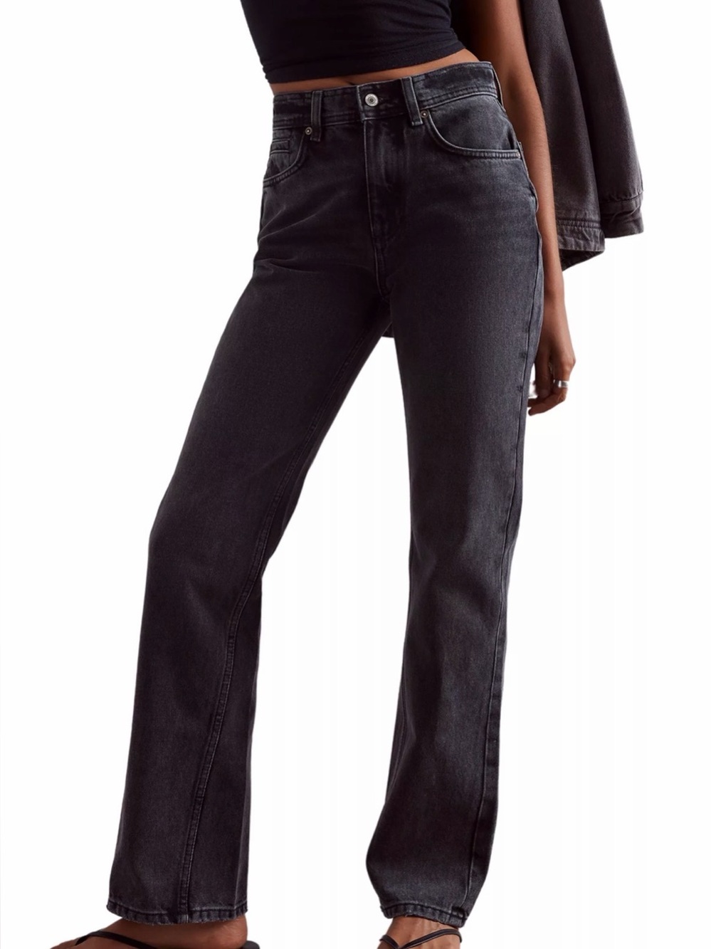 We the Free Women’s Xena High Rise Slim Straight Black Jeans Size 28